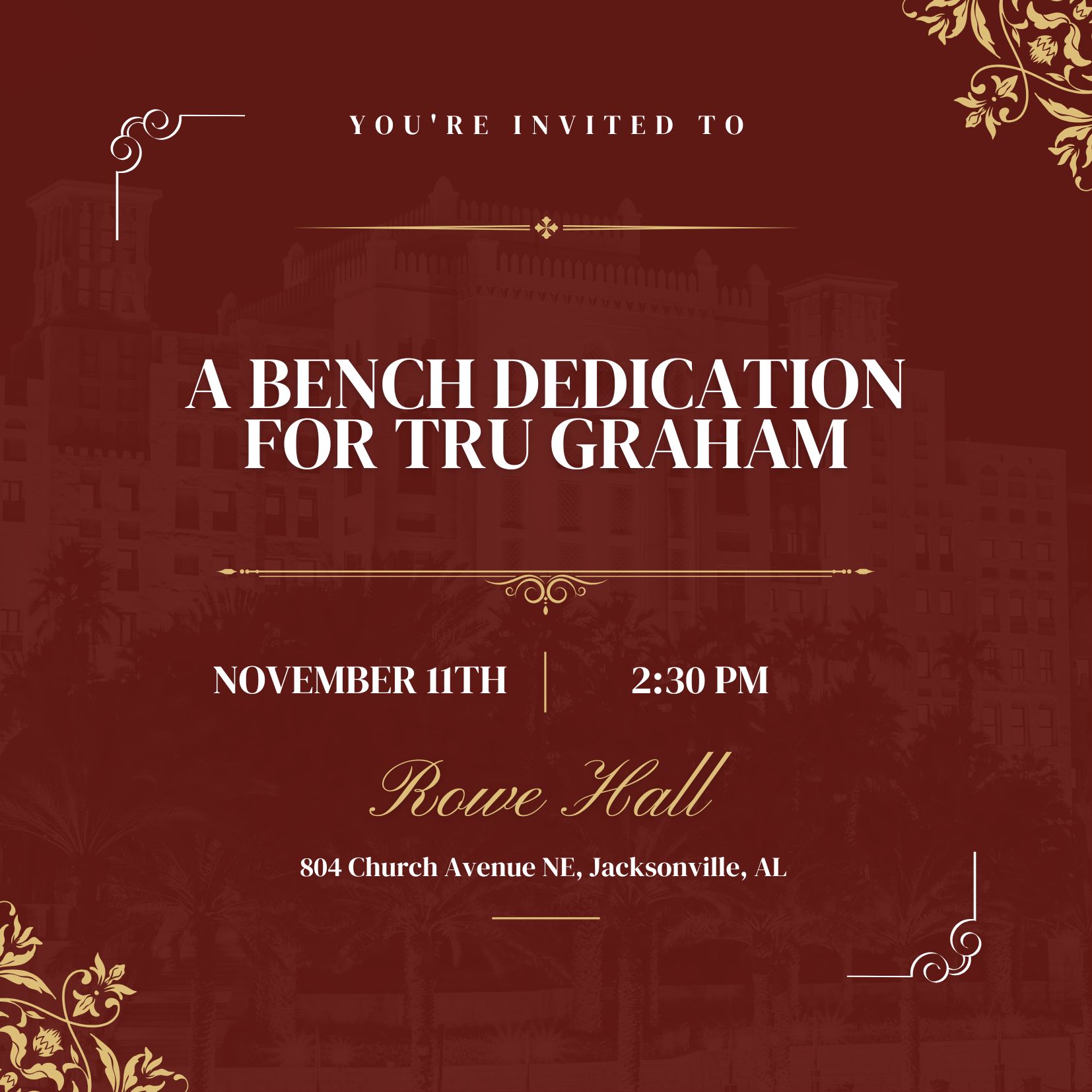 Bench Dedication Flyer